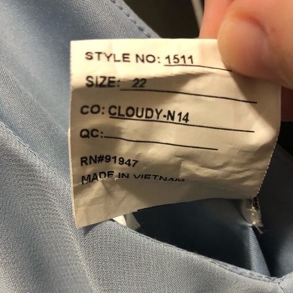 Light Blue After Six Bridesmaid Dress- size 22 - Picture 4 of 9